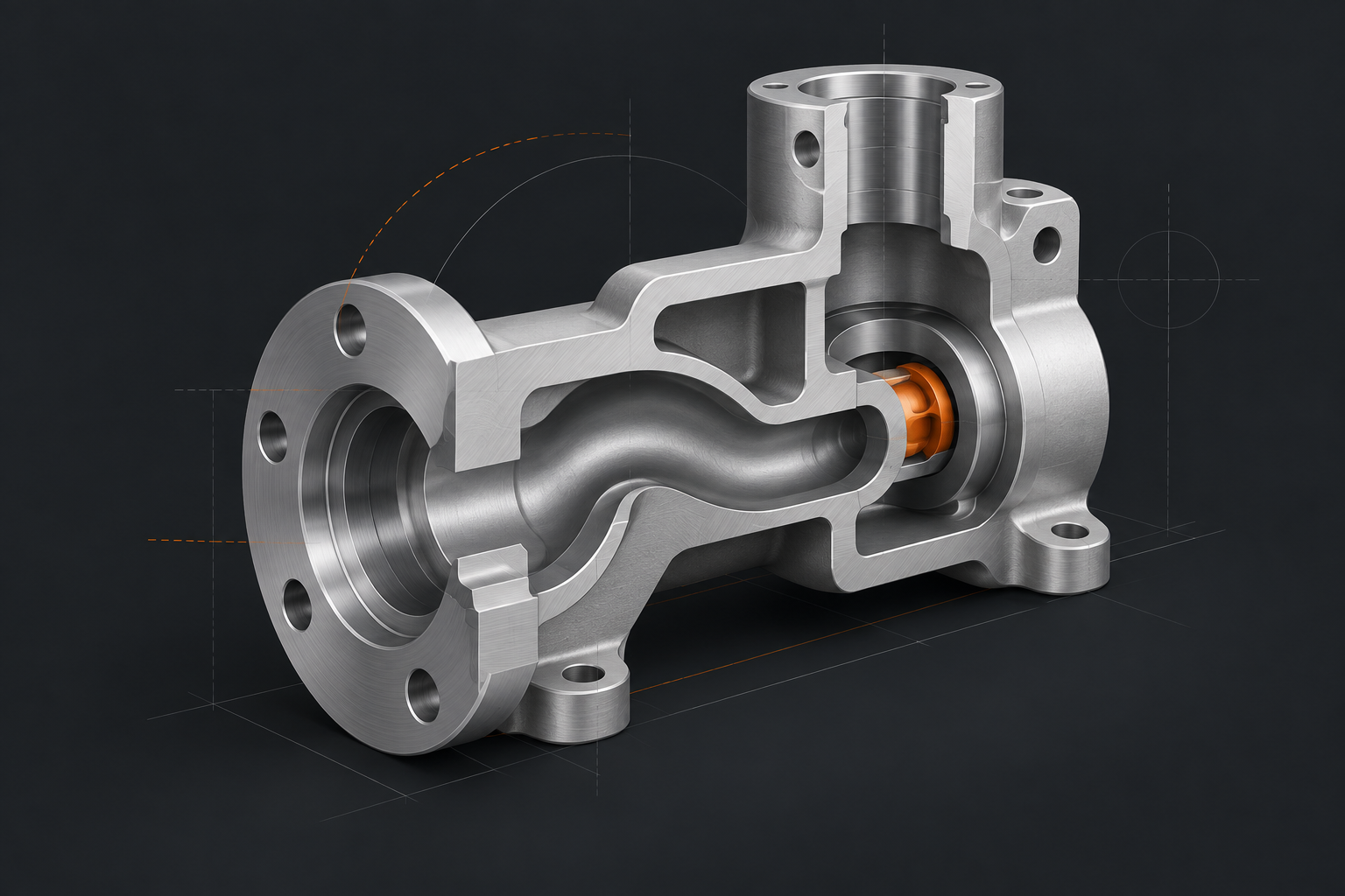 Technische Detailillustration als Motiv für neue Konstruktionsmöglichkeiten