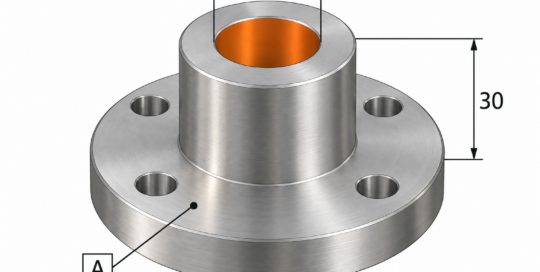 NX PMI: Produktinformationen direkt am 3D-Modell eines Flansches
