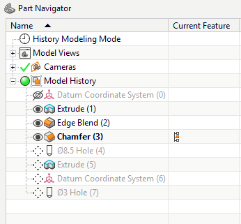 Mit einem Klick durch die Modellhistorie reisen – Beispiel in Siemens NX